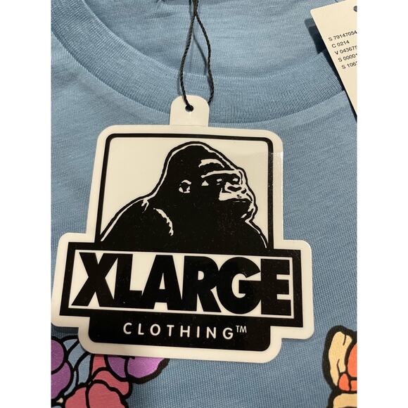 NWT XLARGE x Chris Pyrate Men's Size Small Short Sleeve T-shirt Tee Blue - Picture 8 of 8